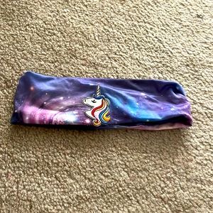 Galaxy headband with unicorn patch